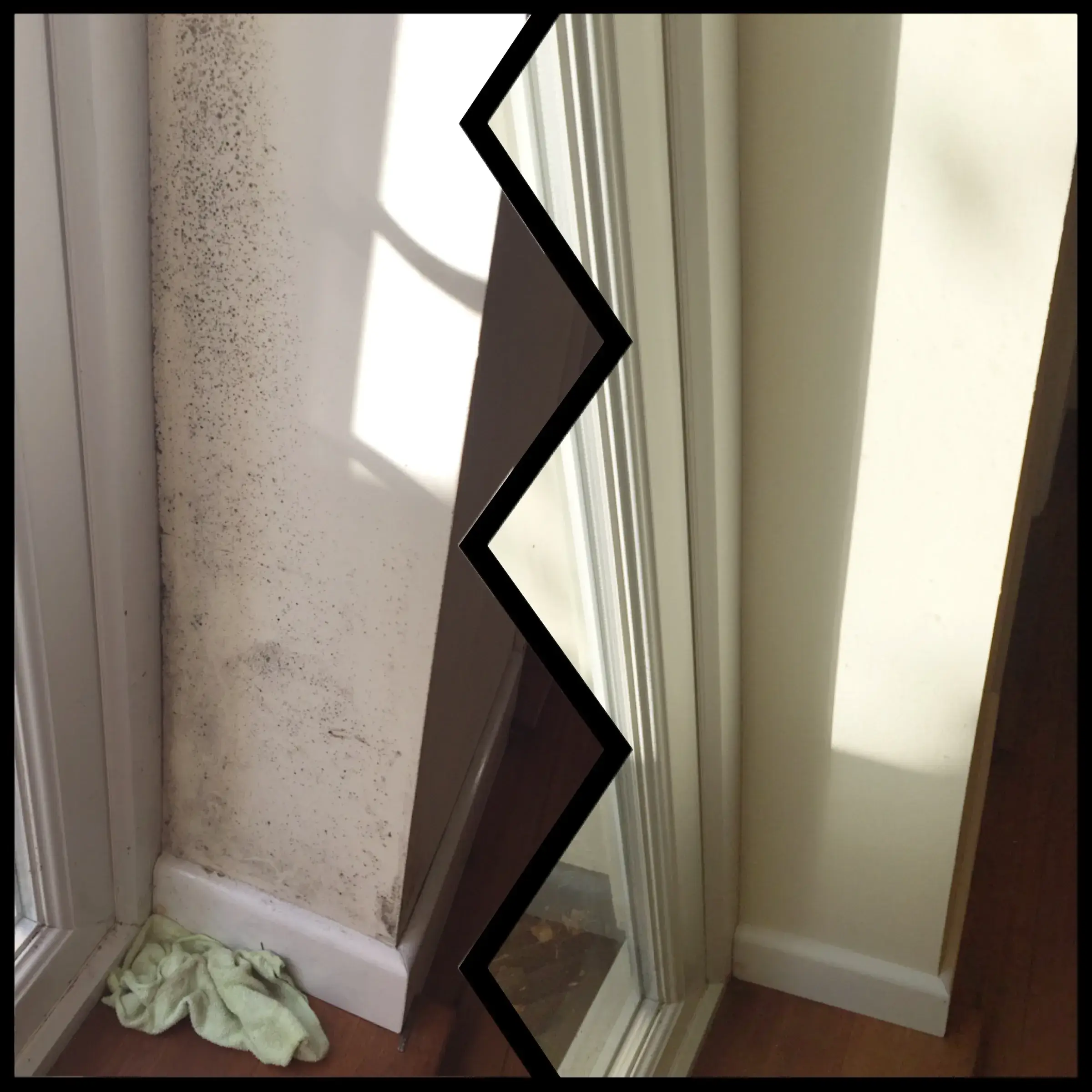 before and after of a curtain